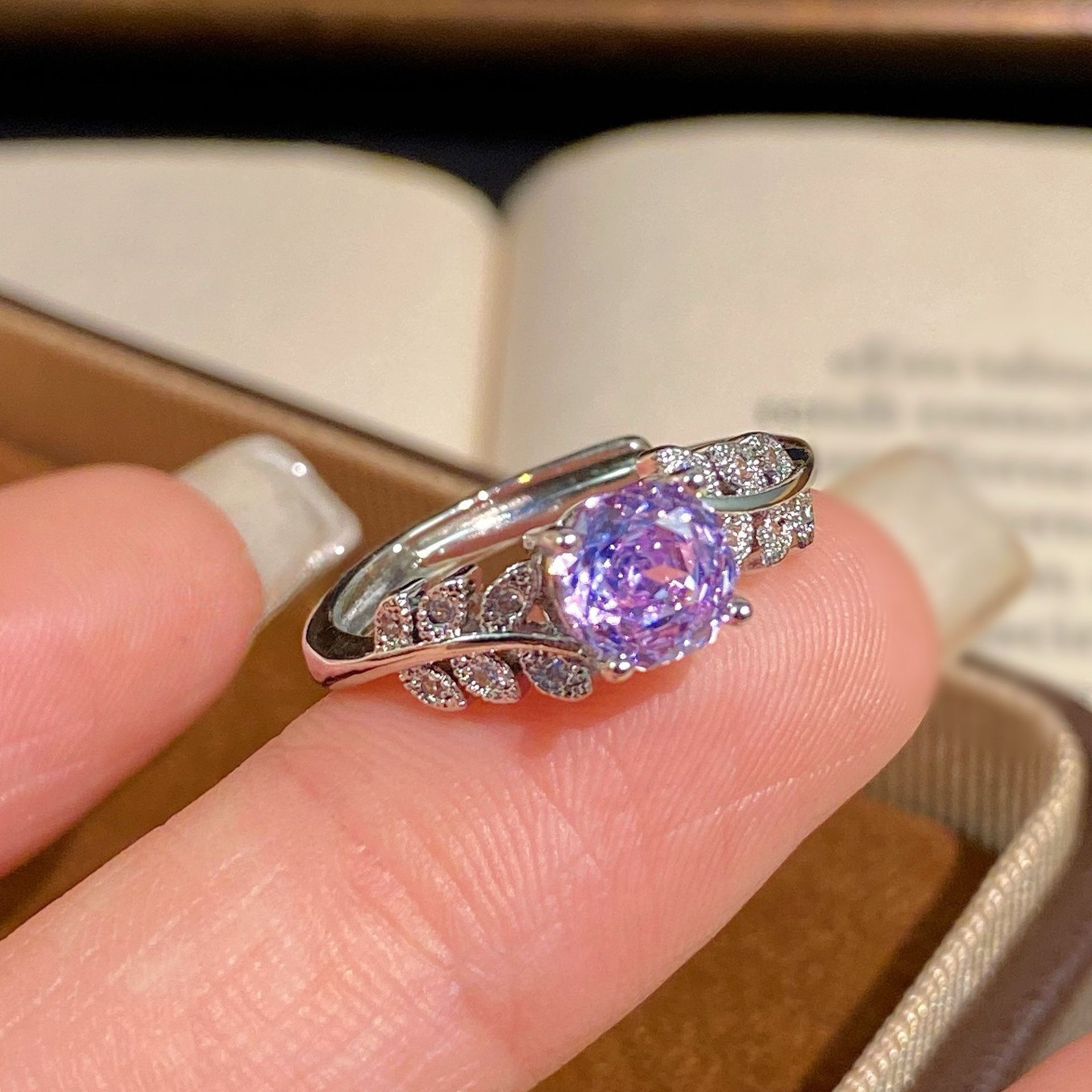 Rose Cut Floral Crystal Rings