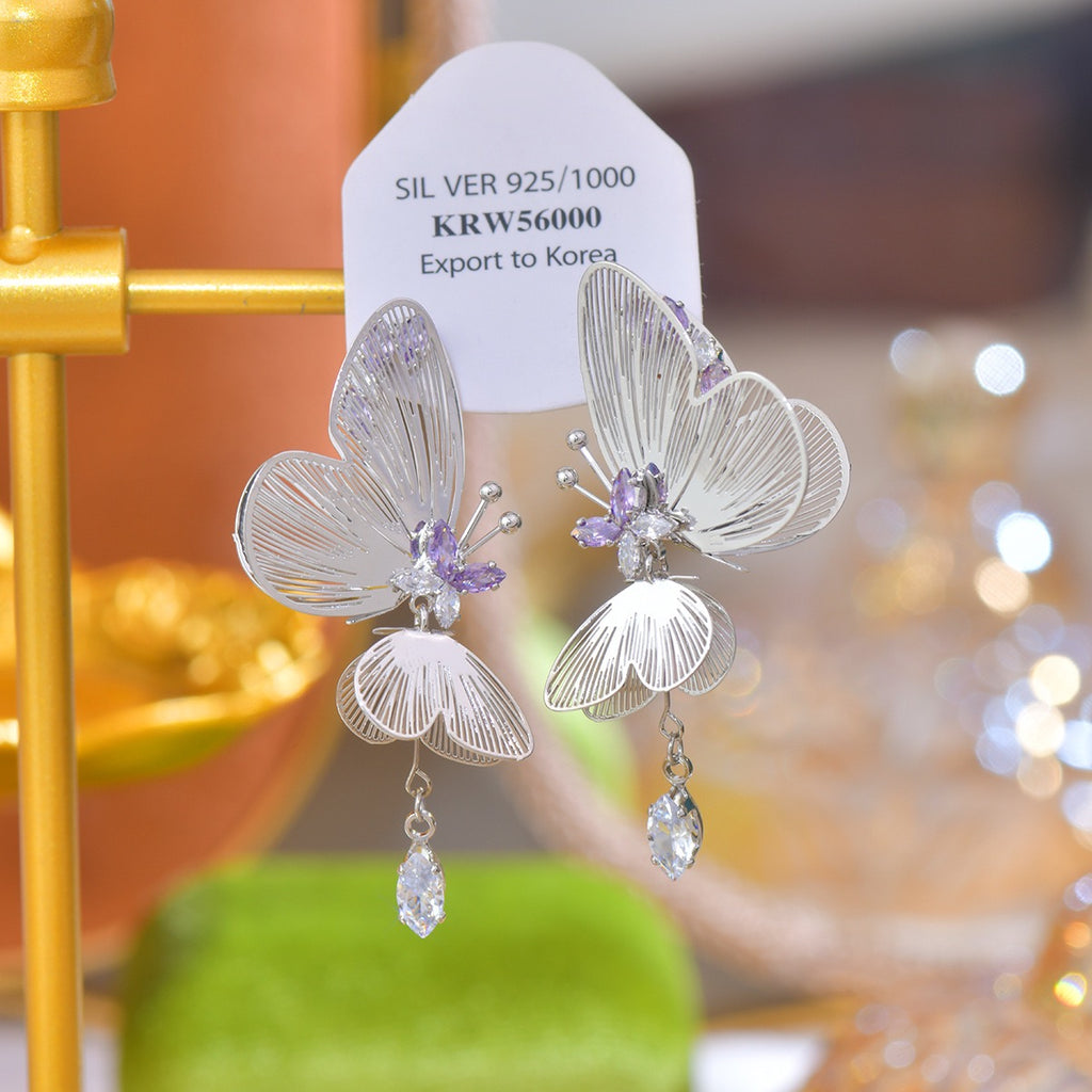 Filigree Butterfly Drop Earrings