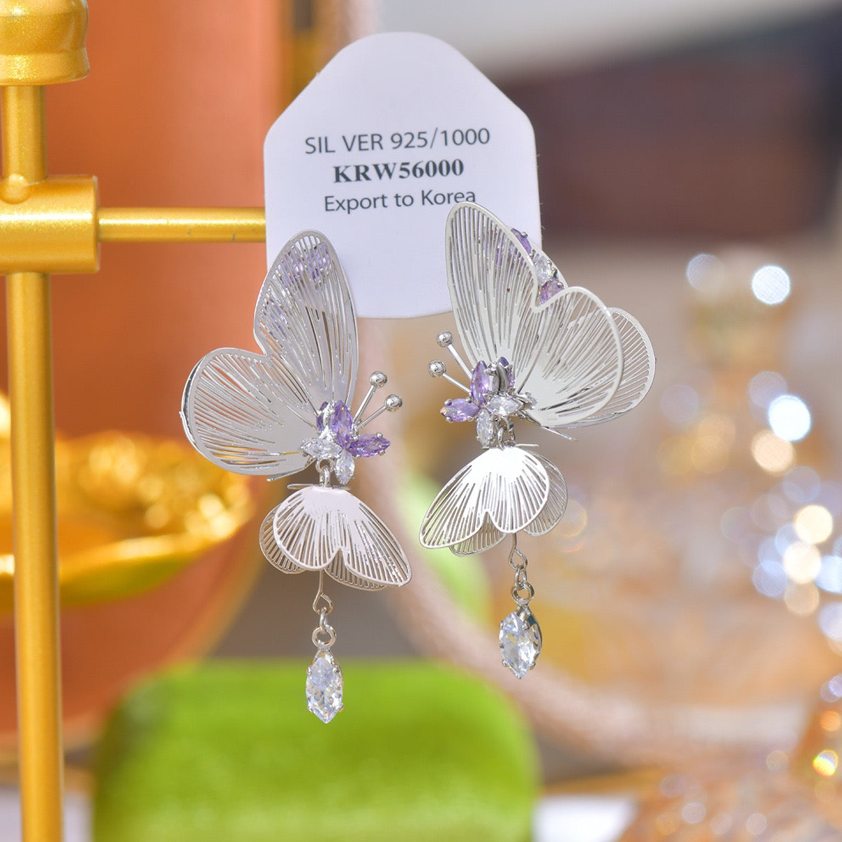 Filigree Butterfly Drop Earrings