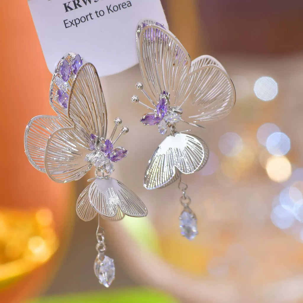 Filigree Butterfly Drop Earrings