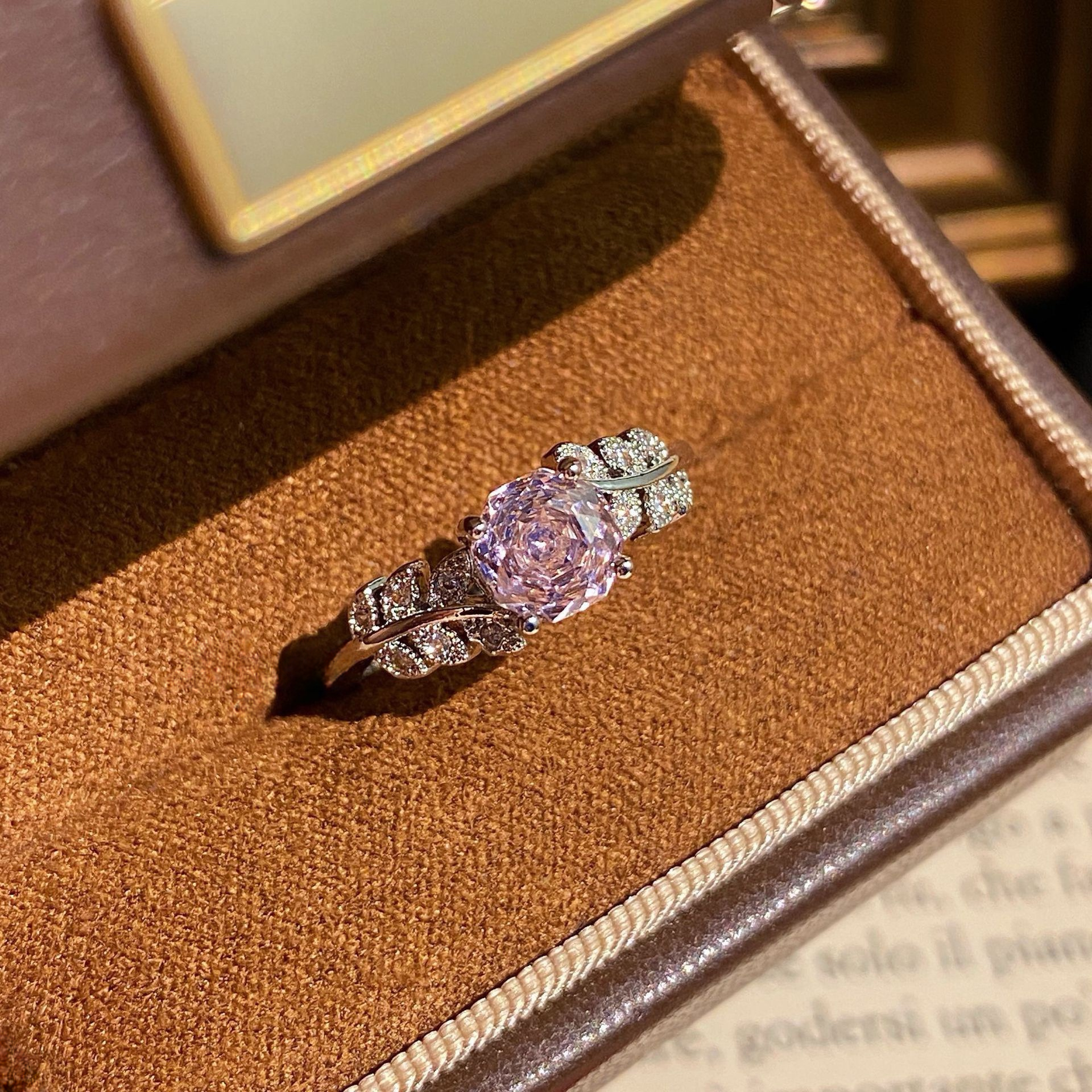Rose Cut Floral Crystal Rings