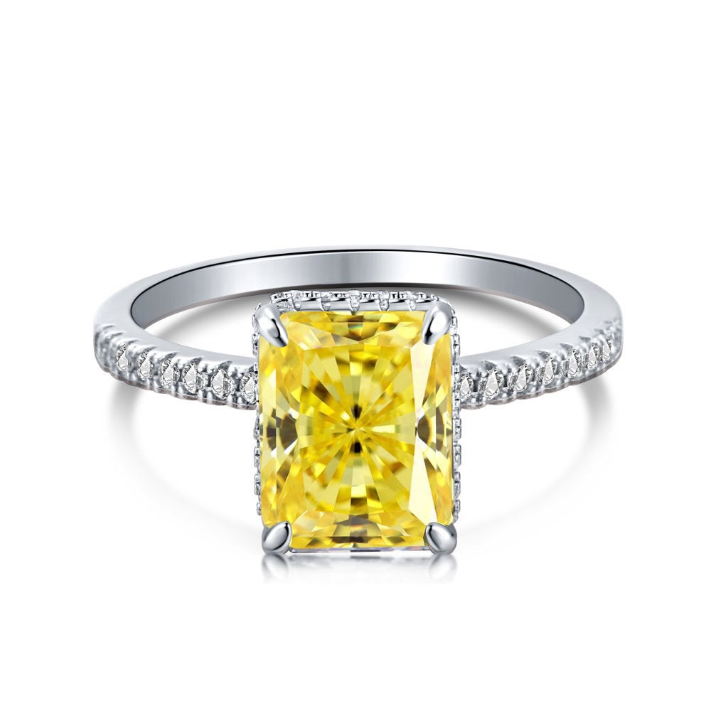 Square Crystal Rings
