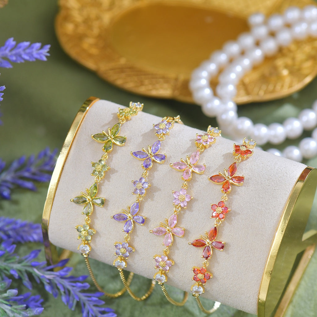 Dainty Butterfly Flower Bracelet