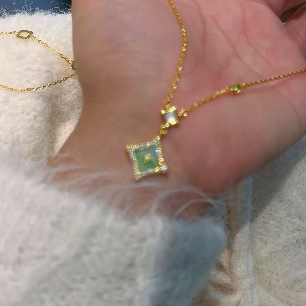 Green Four Leaves Clover Necklace