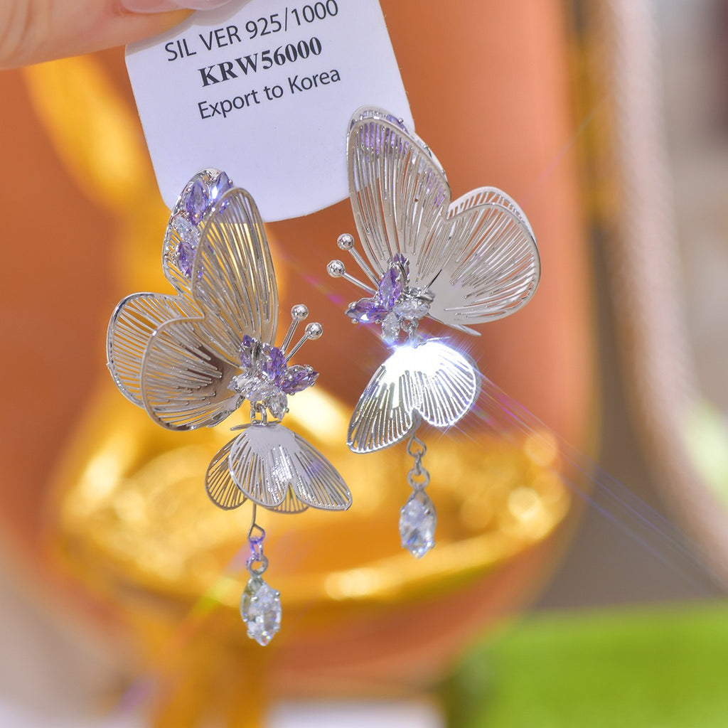 Filigree Butterfly Drop Earrings