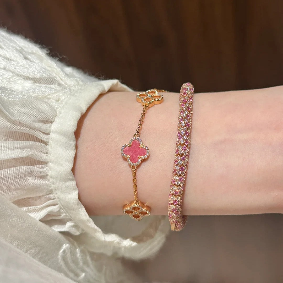 Pink Clover Jewelry Set