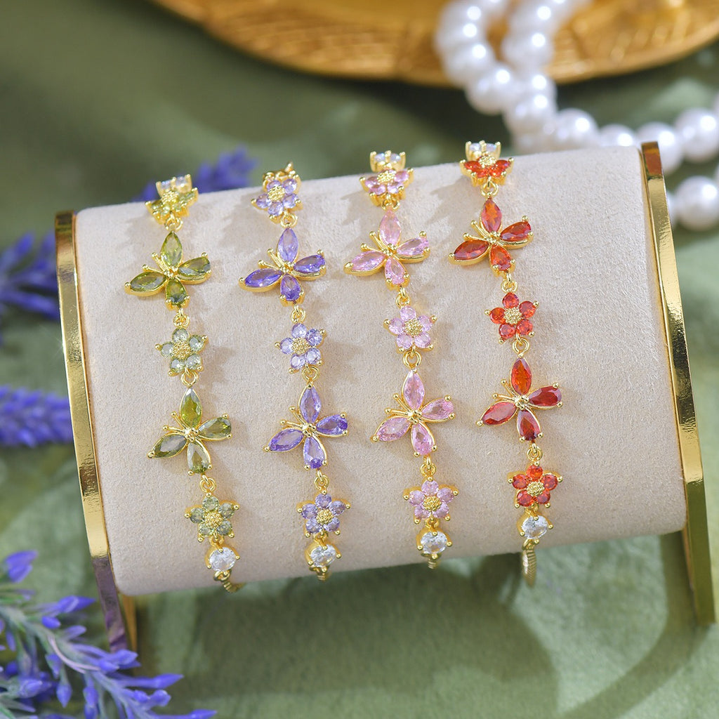 Dainty Butterfly Flower Bracelet