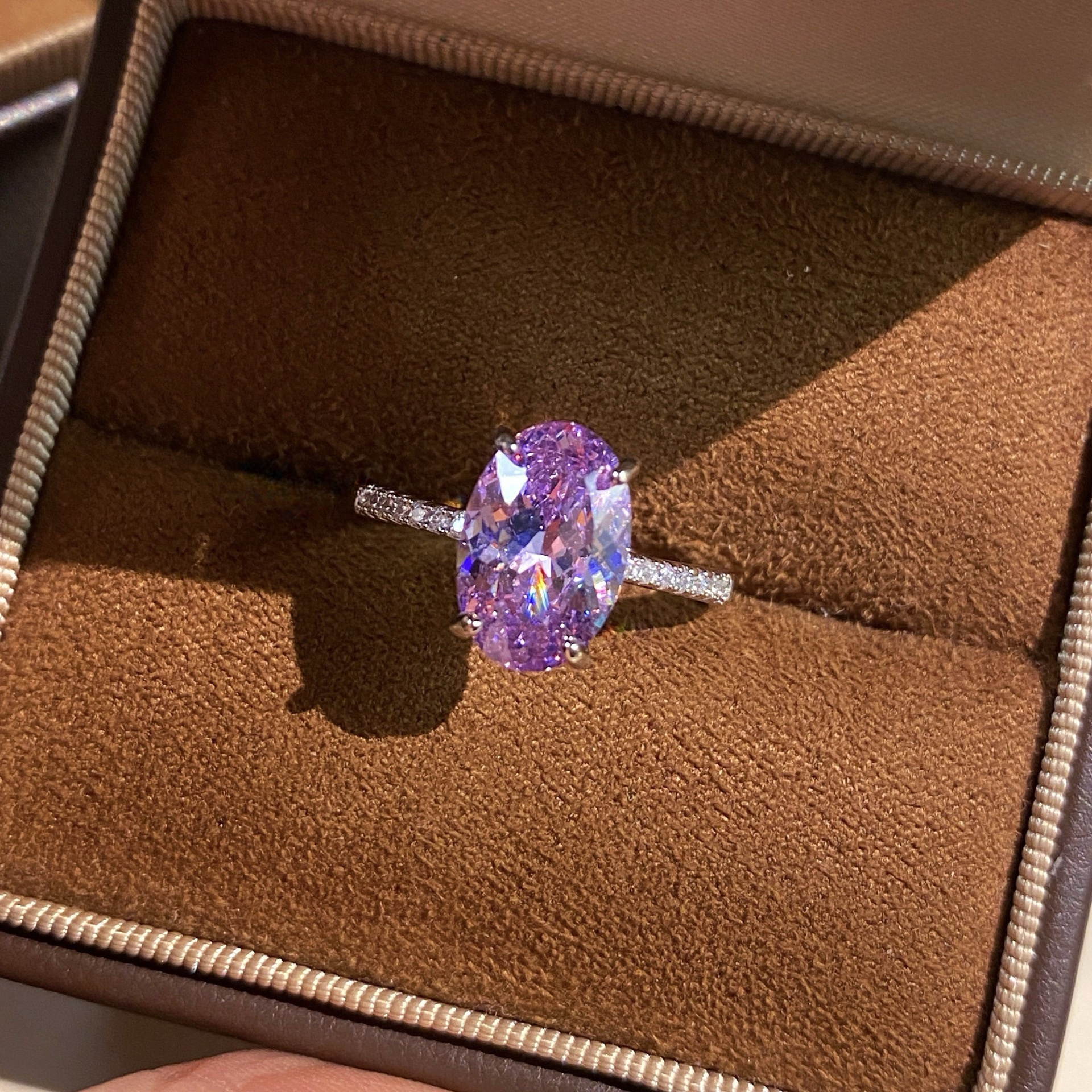 Oval shape Crystal Rings