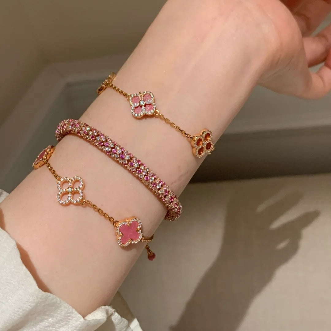 Pink Clover Jewelry Set
