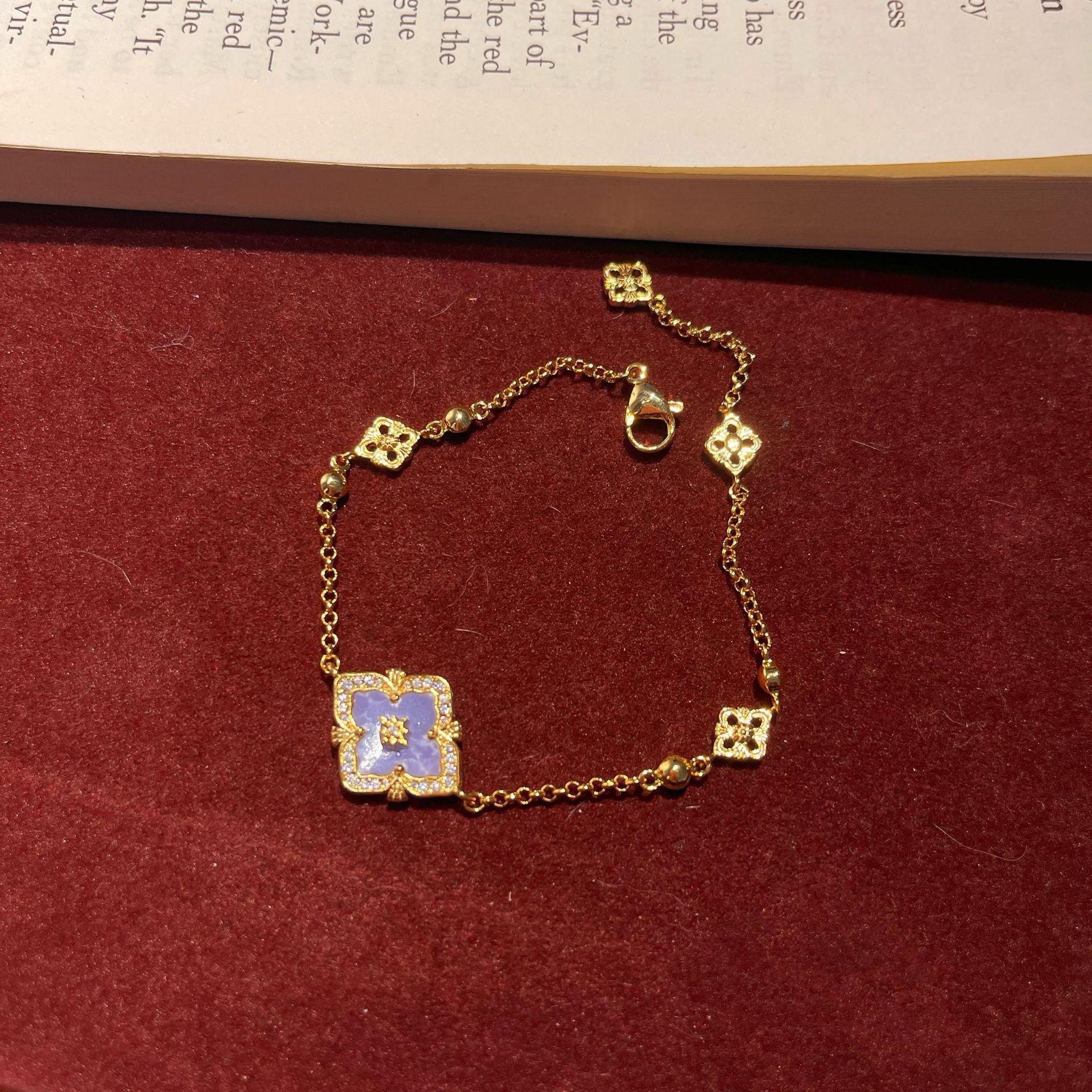 Mystic Purple Clover Jewelry Set