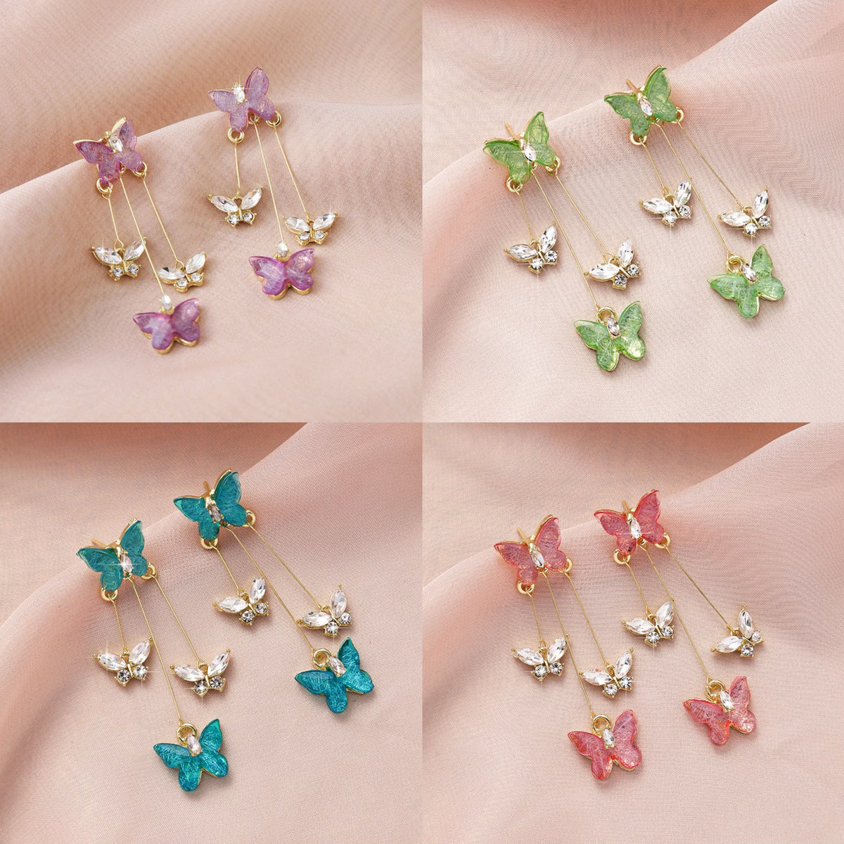 Fairycore triple layer Butterfly Earrings