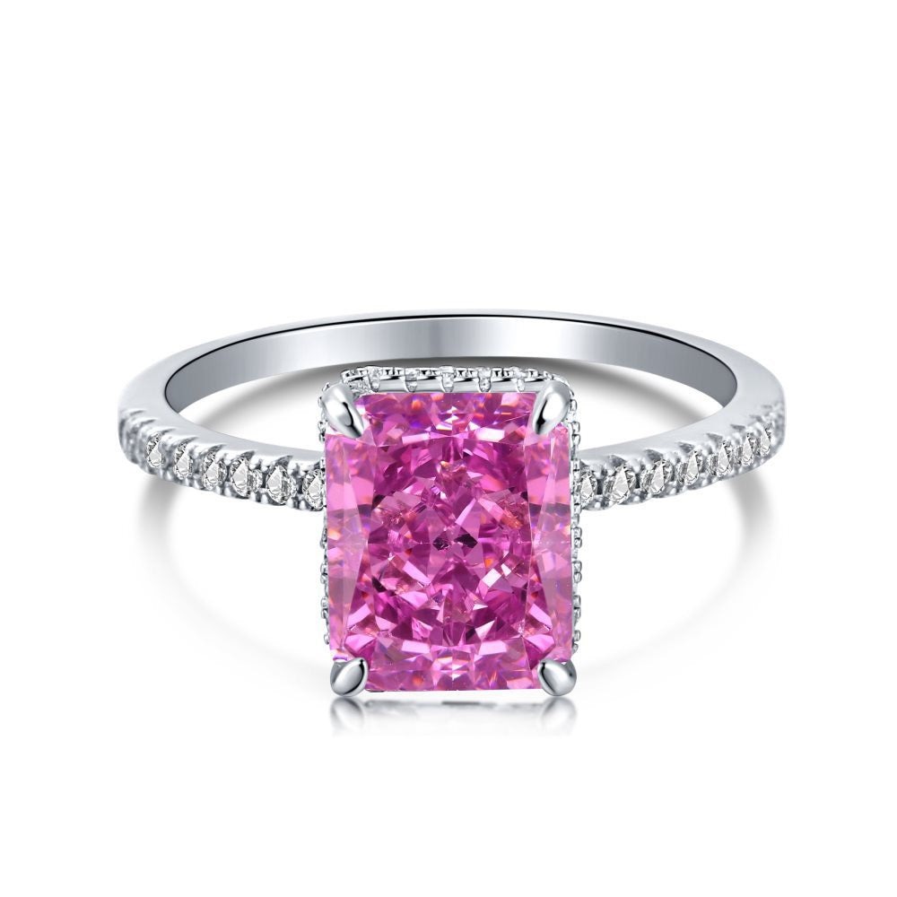 Square Crystal Rings