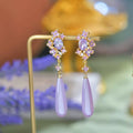 Lavender Floral Drop Earring