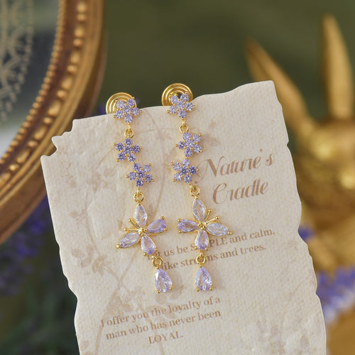 Fancy Purple Butterfly Drop Earring