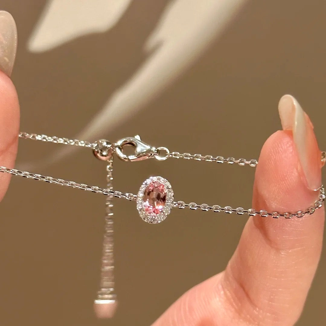 Dainty Oval Gem & Diamond Tennis Stack Bracelet
