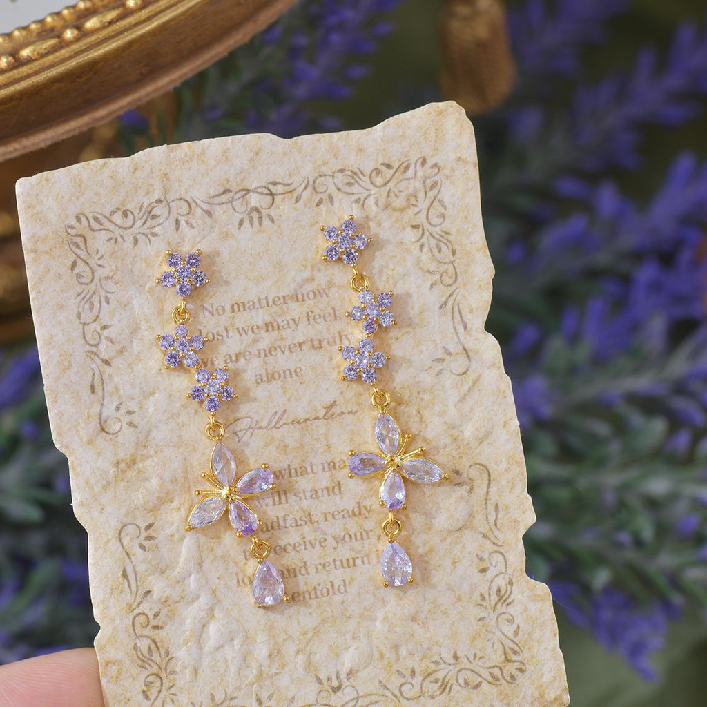 Fancy Purple Butterfly Drop Earring