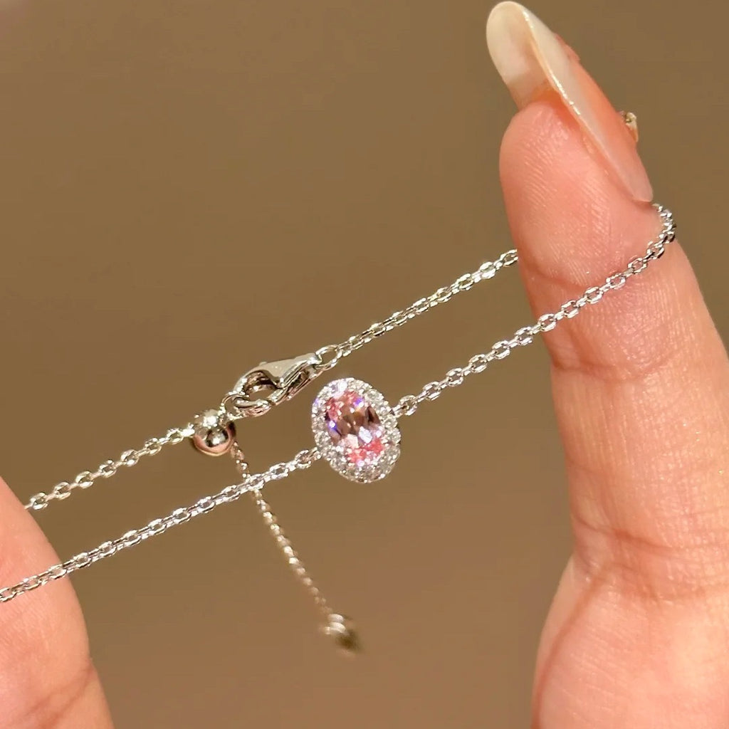 Dainty Oval Gem & Diamond Tennis Stack Bracelet