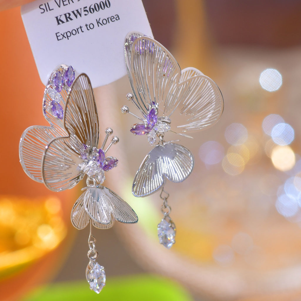 Filigree Butterfly Drop Earrings