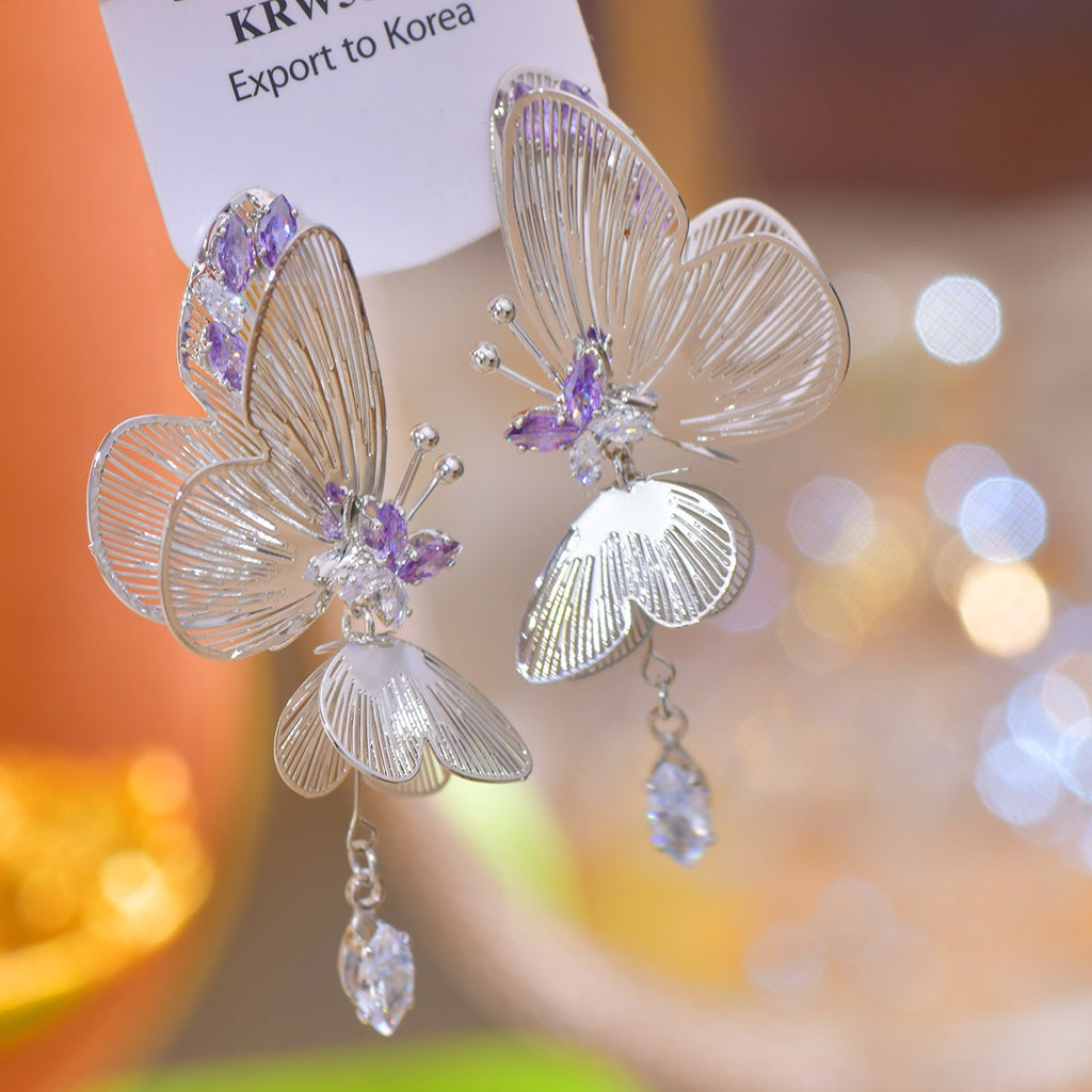 Filigree Butterfly Drop Earrings