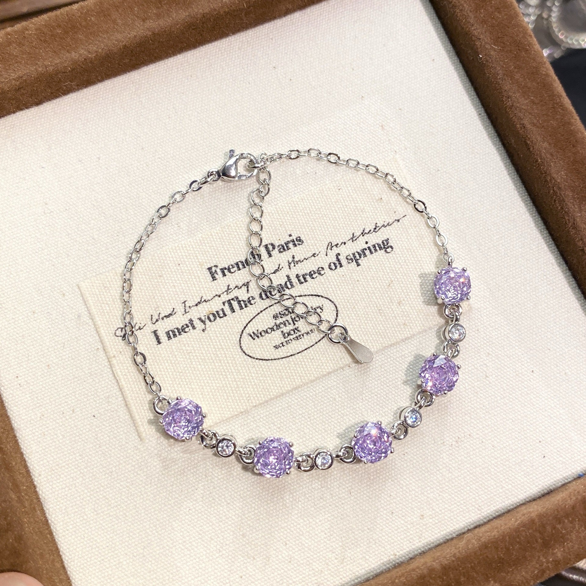 Rose Cut Floral Crystal Bracelets