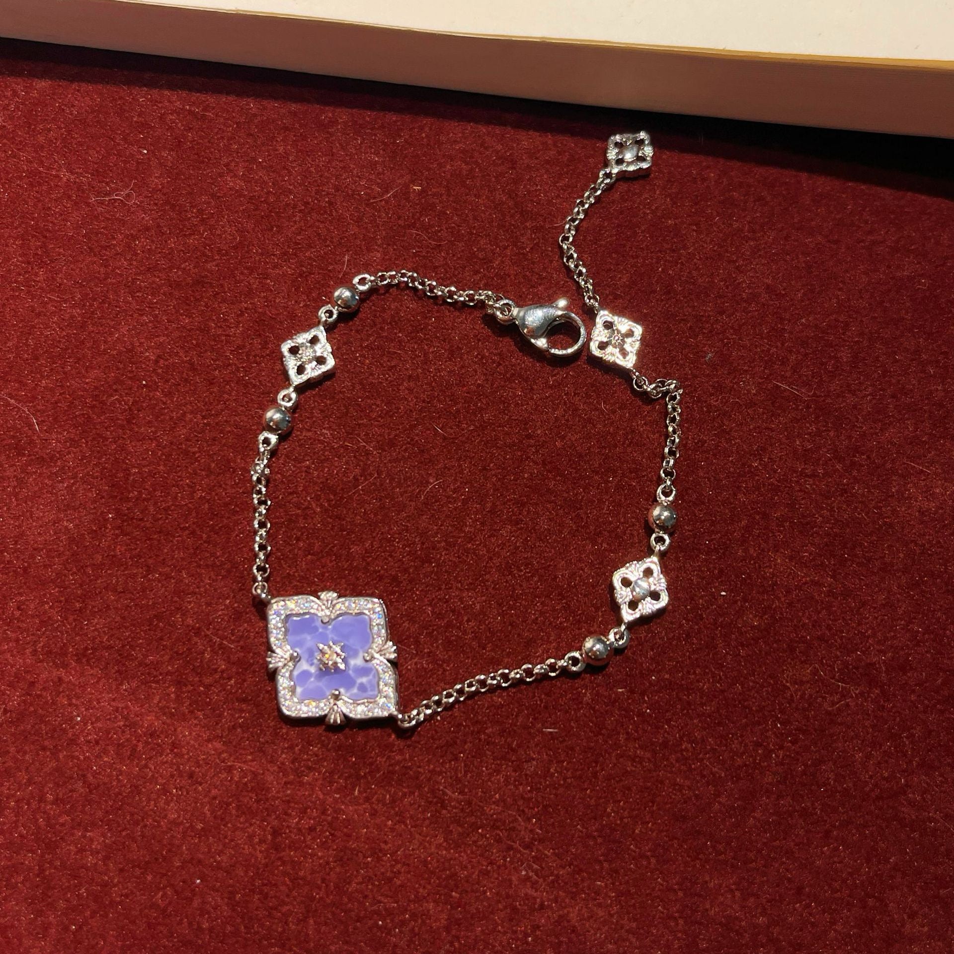 Mystic Purple Clover Jewelry Set