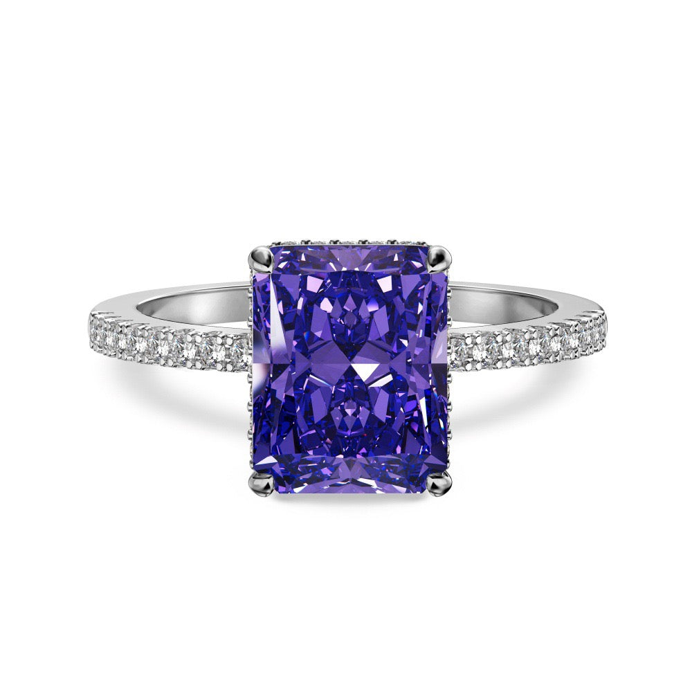 Square Crystal Rings