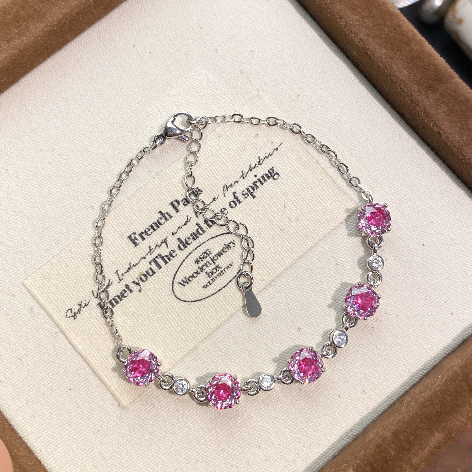 Rose Cut Floral Crystal Bracelets