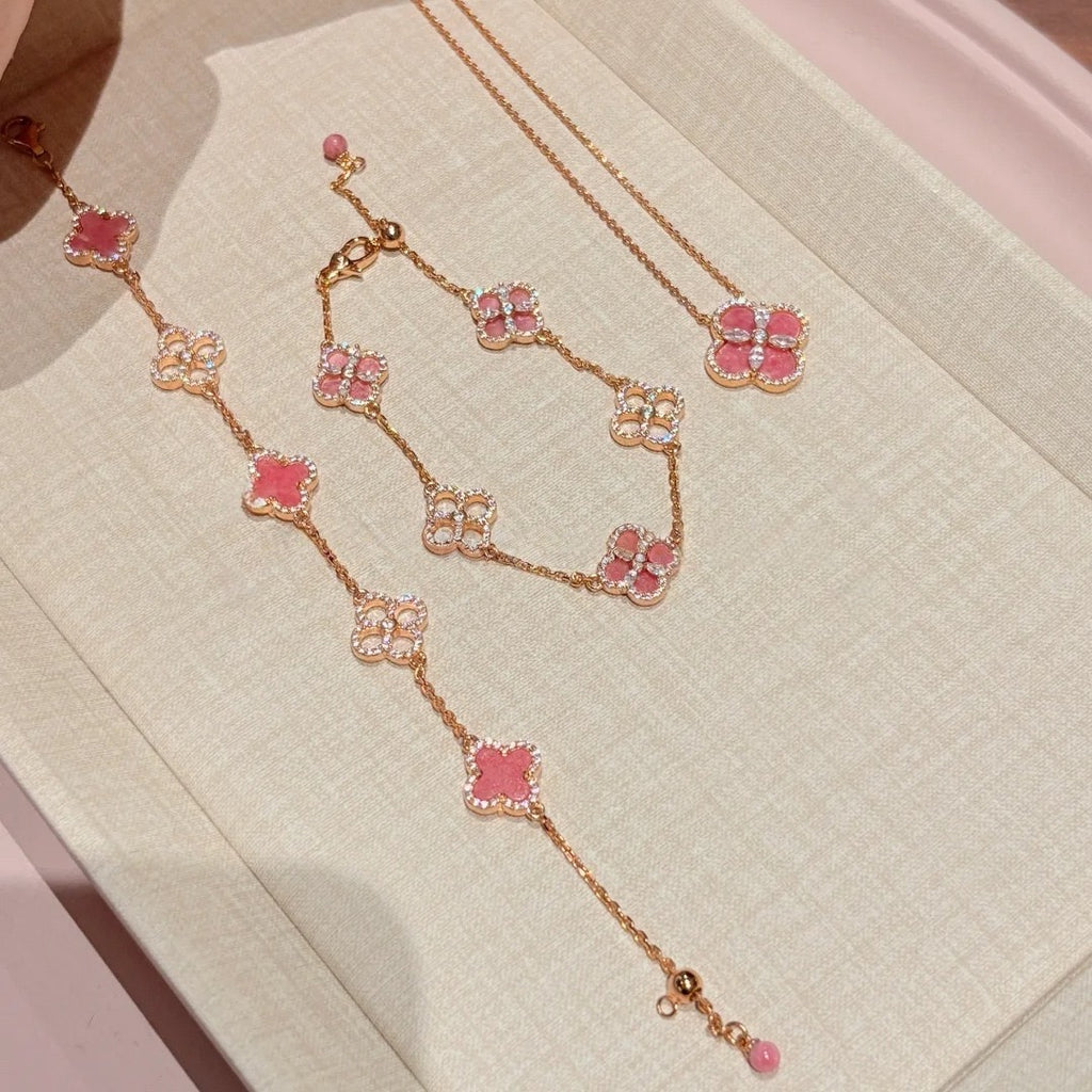 Pink Clover Jewelry Set