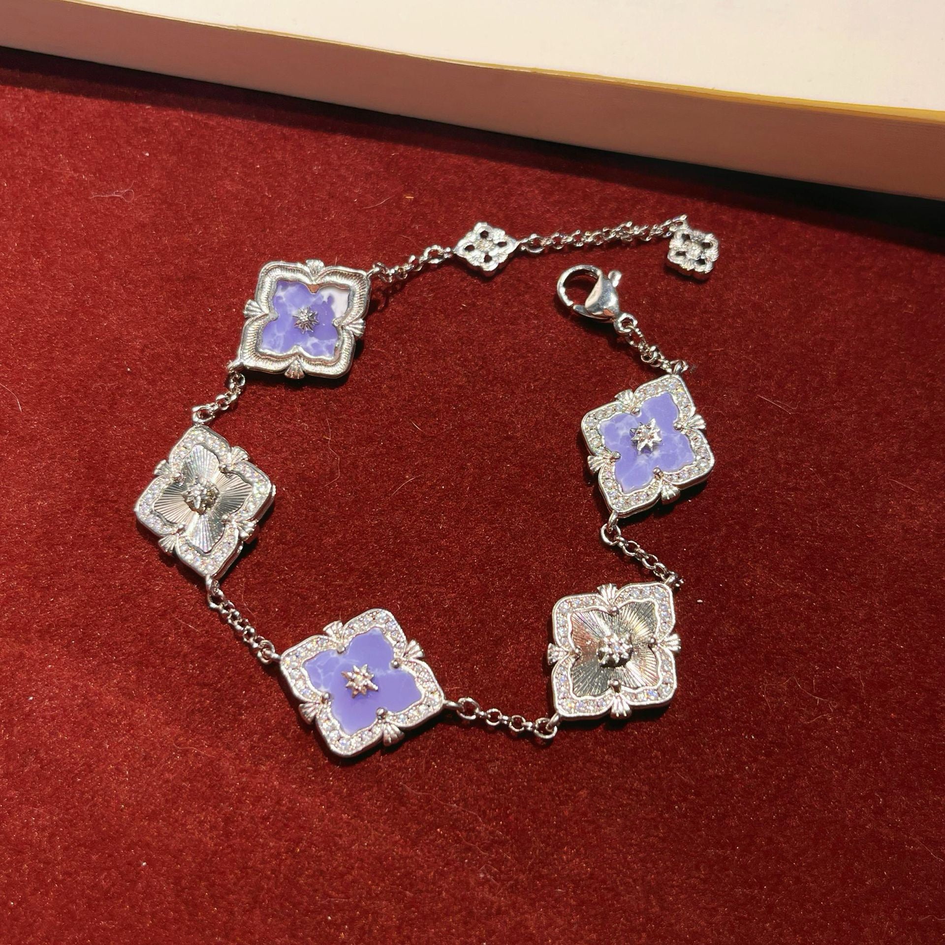 Mystic Purple Clover Jewelry Set