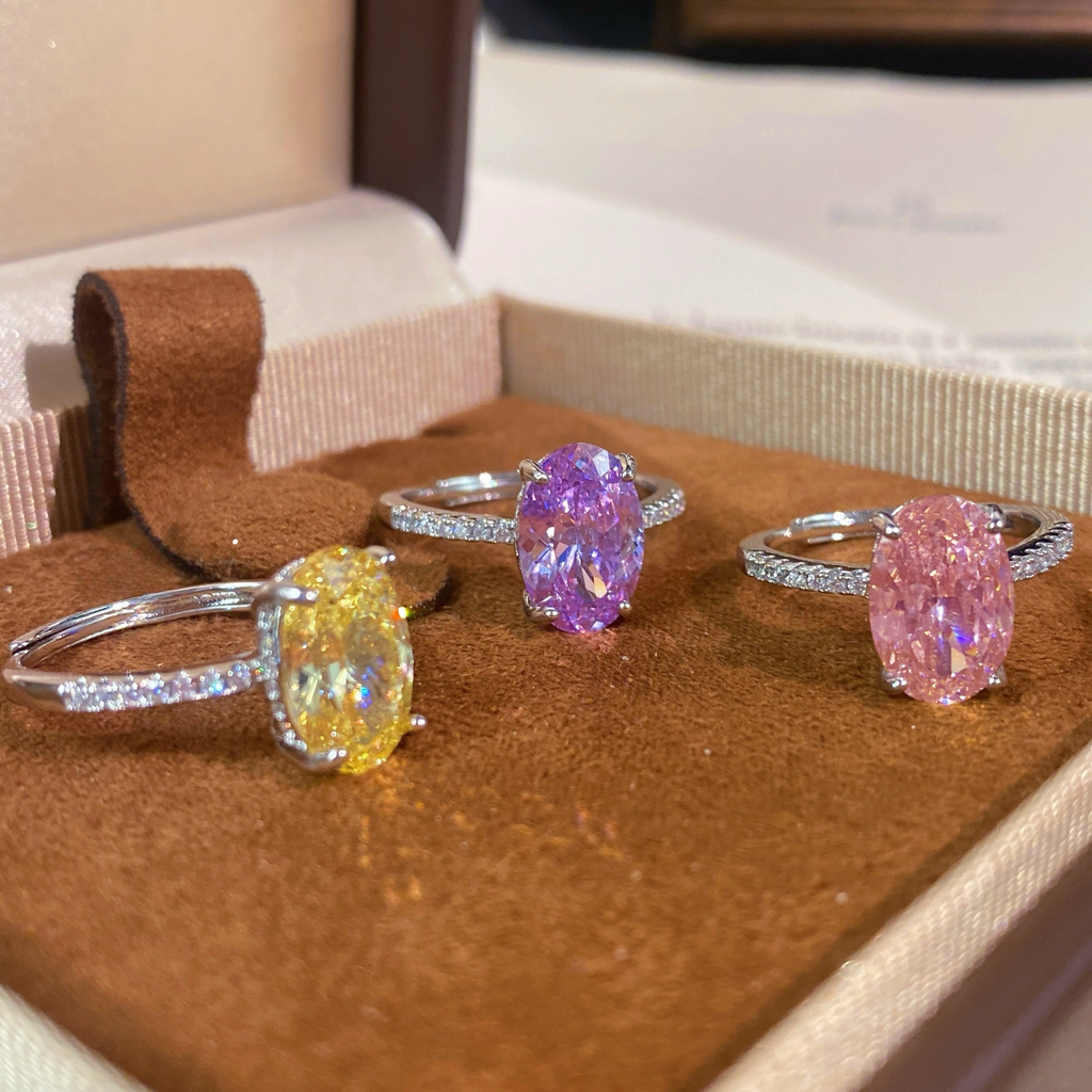 Oval shape Crystal Rings
