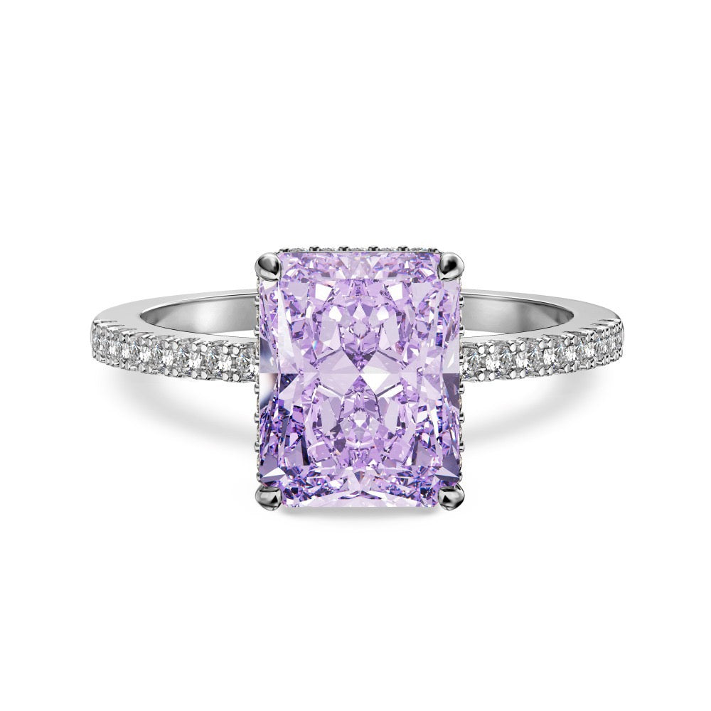 Square Crystal Rings