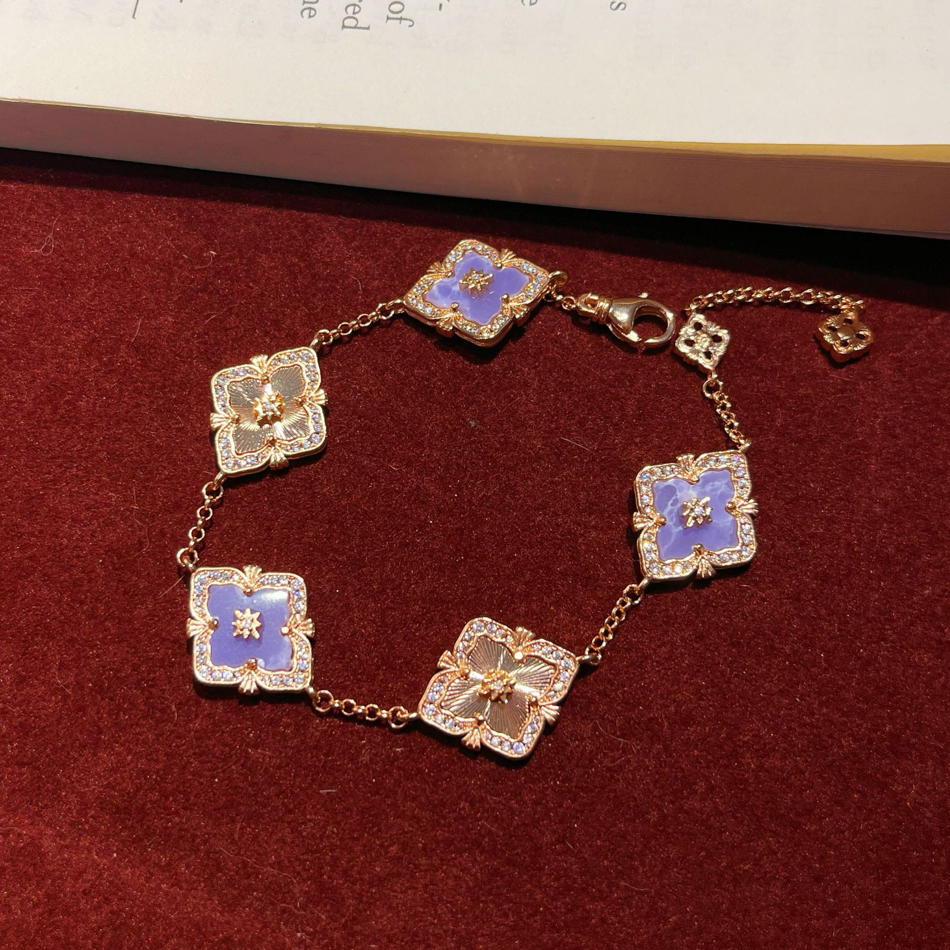 Mystic Purple Clover Jewelry Set