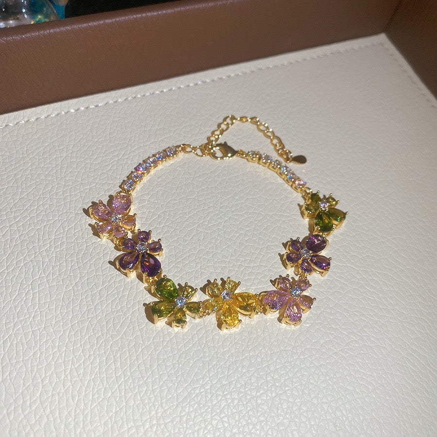 Rainbow Butterfly Flower Bracelets