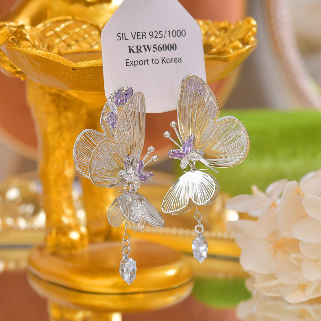 Filigree Butterfly Drop Earrings