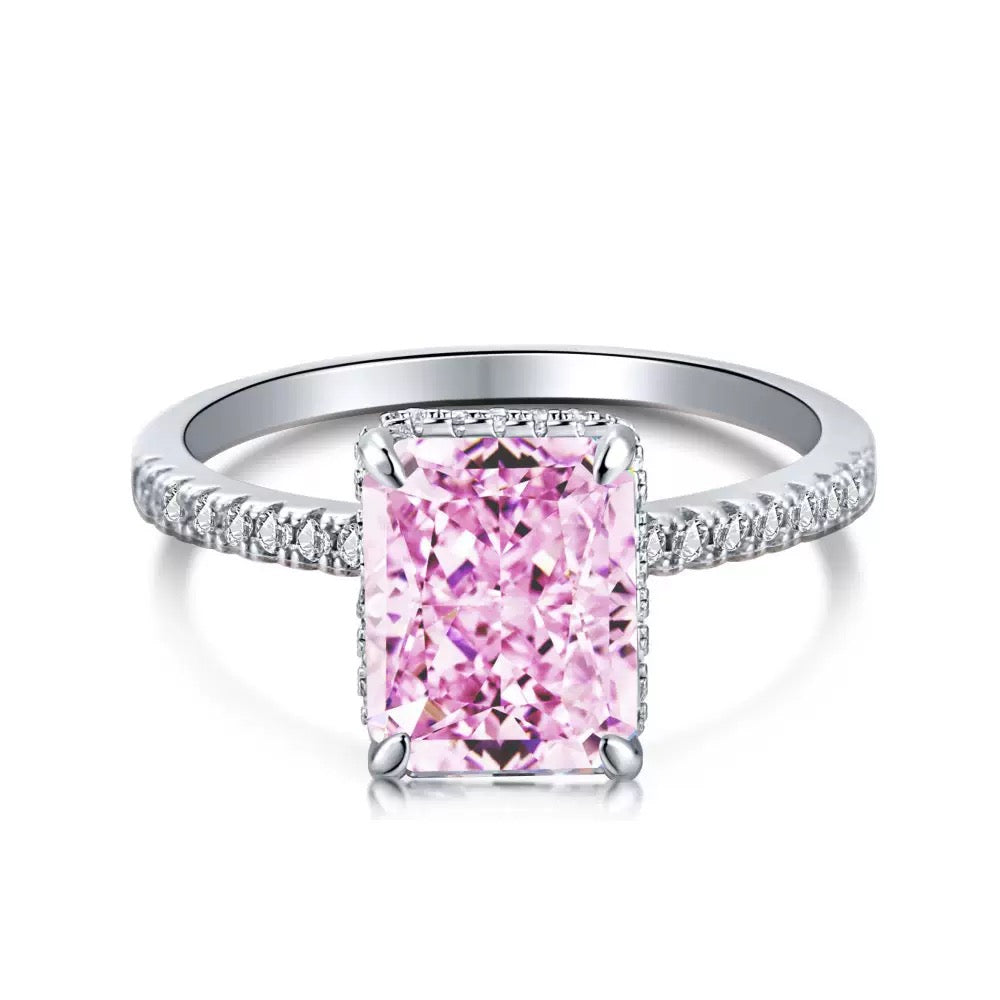Square Crystal Rings