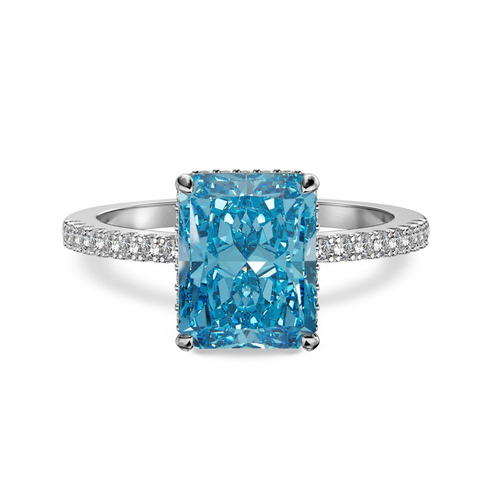 Square Crystal Rings