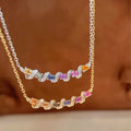 Twisted Rainbow Multi-Color Gem Pendant Necklace