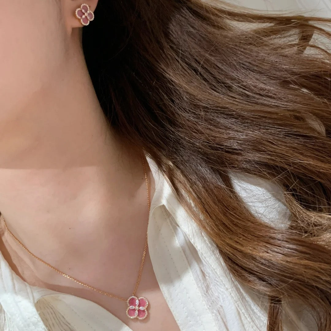 Pink Clover Jewelry Set