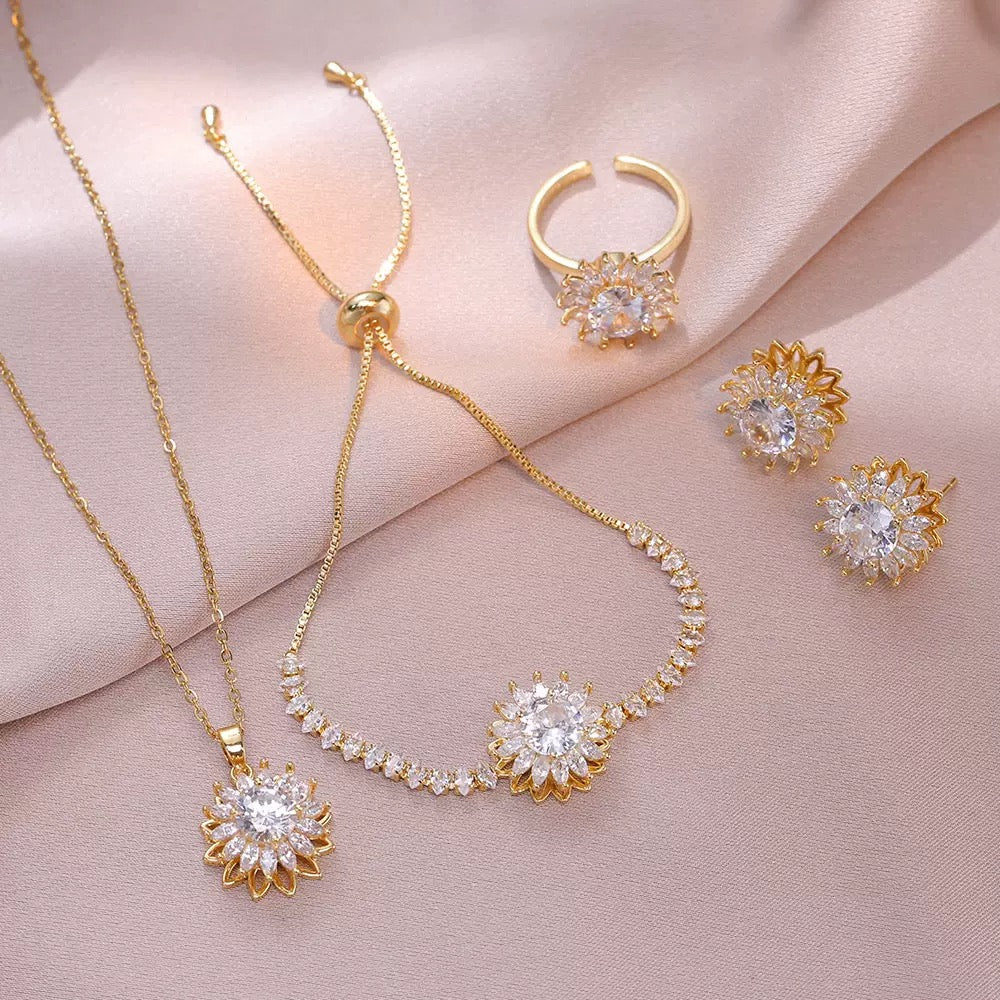 Sunflower Spinner Jewelry Set