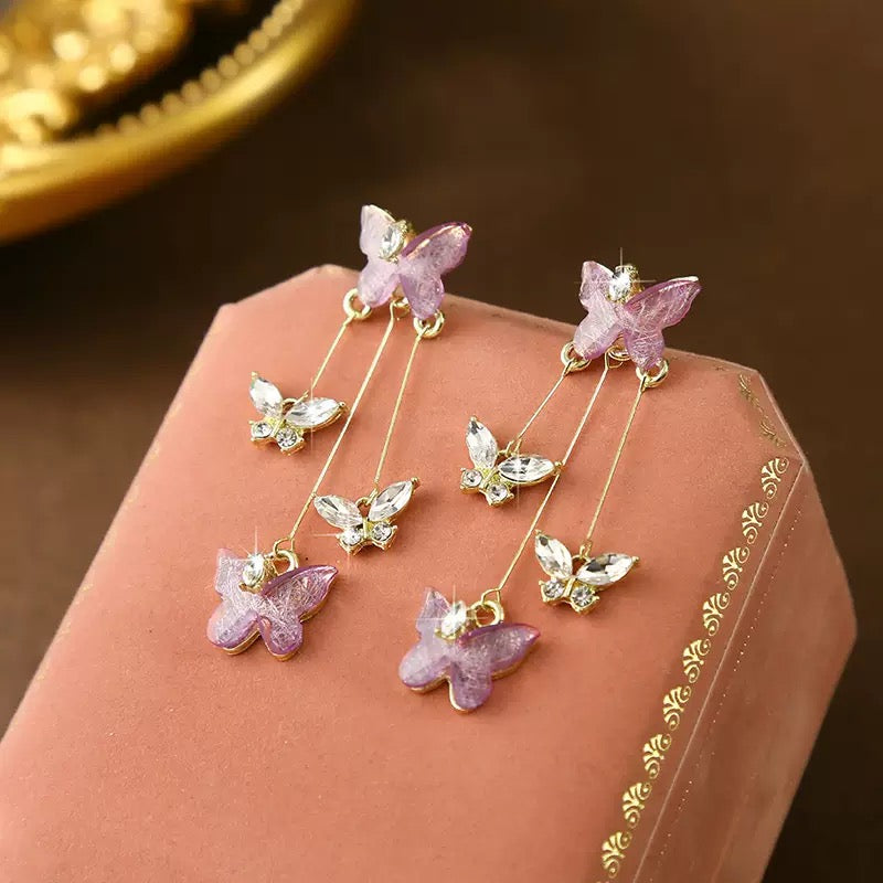 Fairycore triple layer Butterfly Earrings