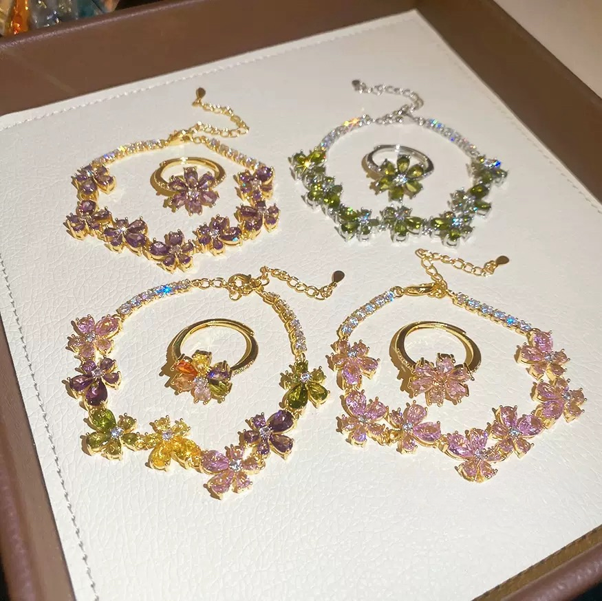 Rainbow Butterfly Flower Bracelets