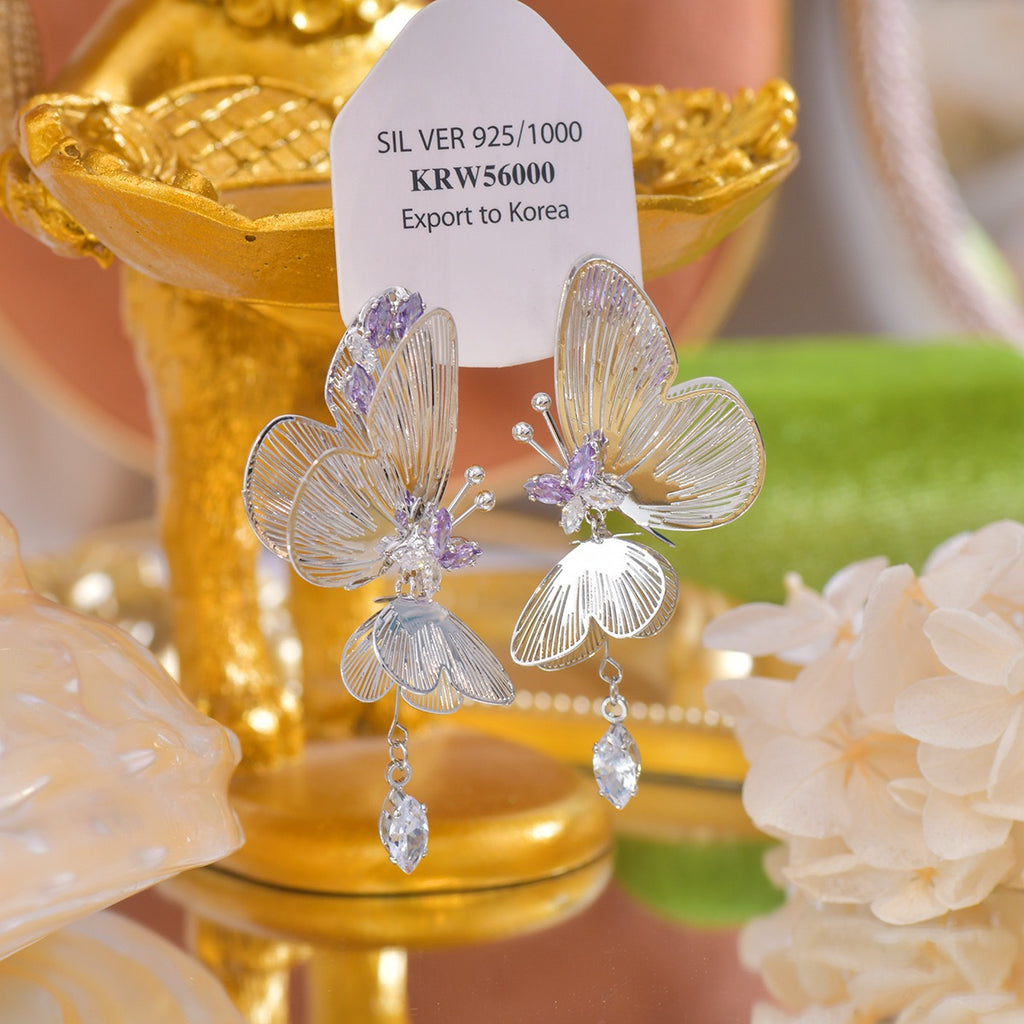 Filigree Butterfly Drop Earrings