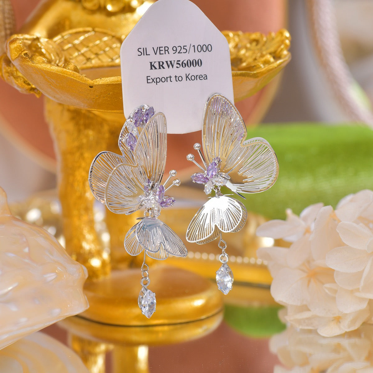 Filigree Butterfly Drop Earrings