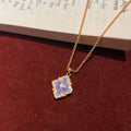 Mystic Purple Clover Jewelry Set
