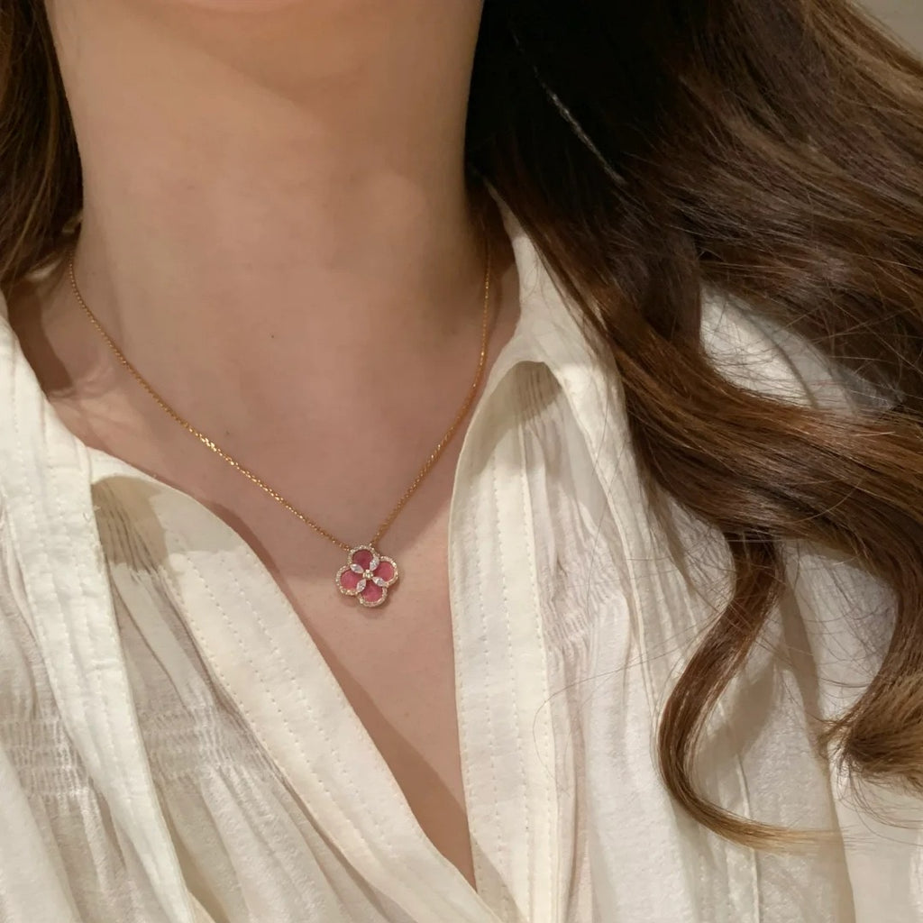 Pink Clover Jewelry Set