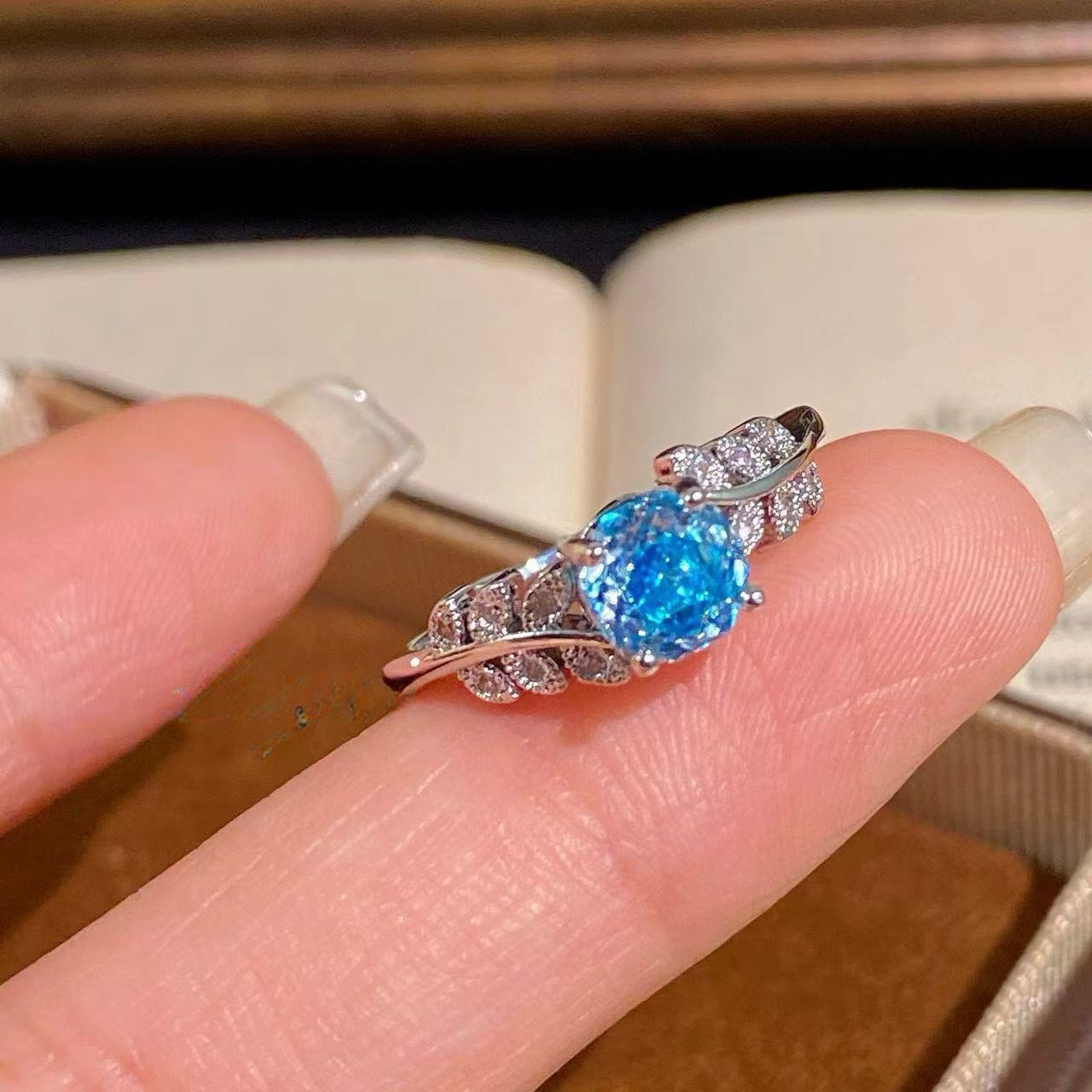 Rose Cut Floral Crystal Rings