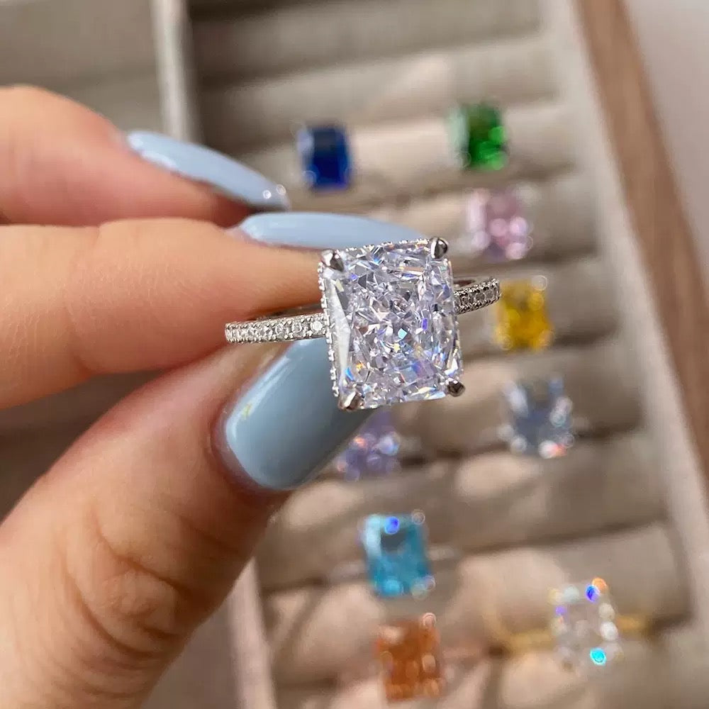 Square Crystal Rings