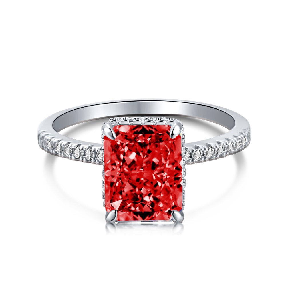 Square Crystal Rings