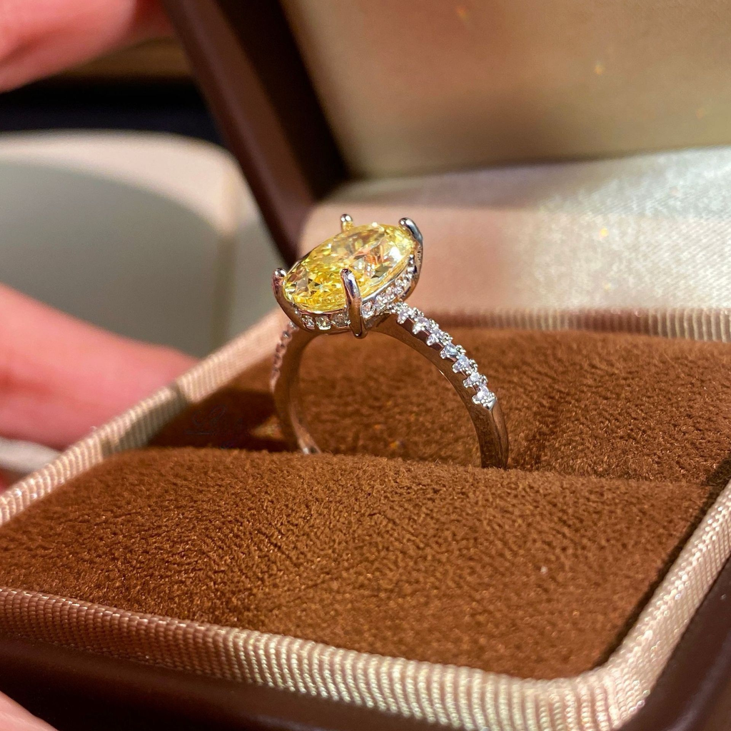 Oval shape Crystal Rings