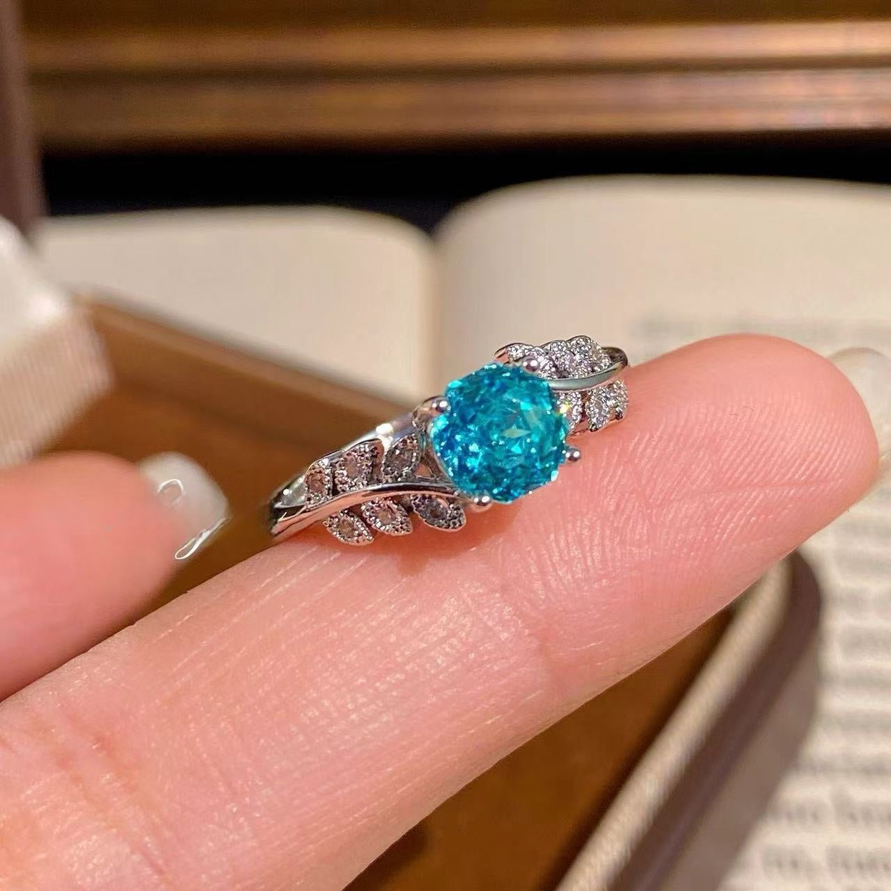Rose Cut Floral Crystal Rings